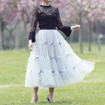 Pink Layered Tulle Skirt Holiday Outfit High Waisted Long Tulle Skirt Plus Size image 5