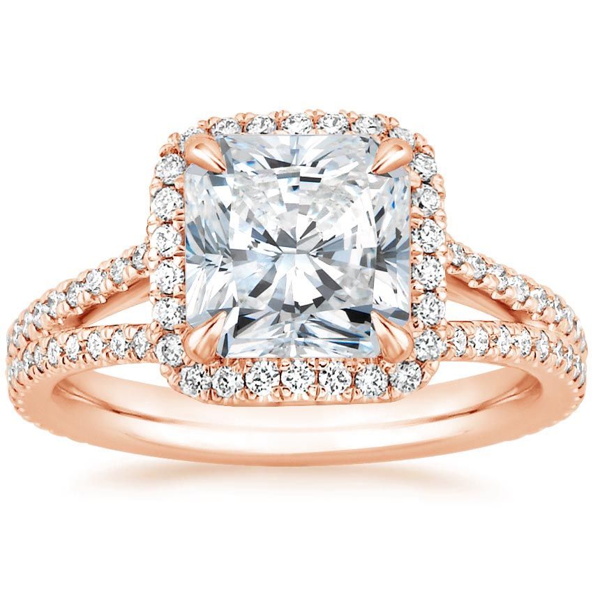 1Ct Radiant & Round Cut Diamond 14K Rose Gold Plated Sterling ...