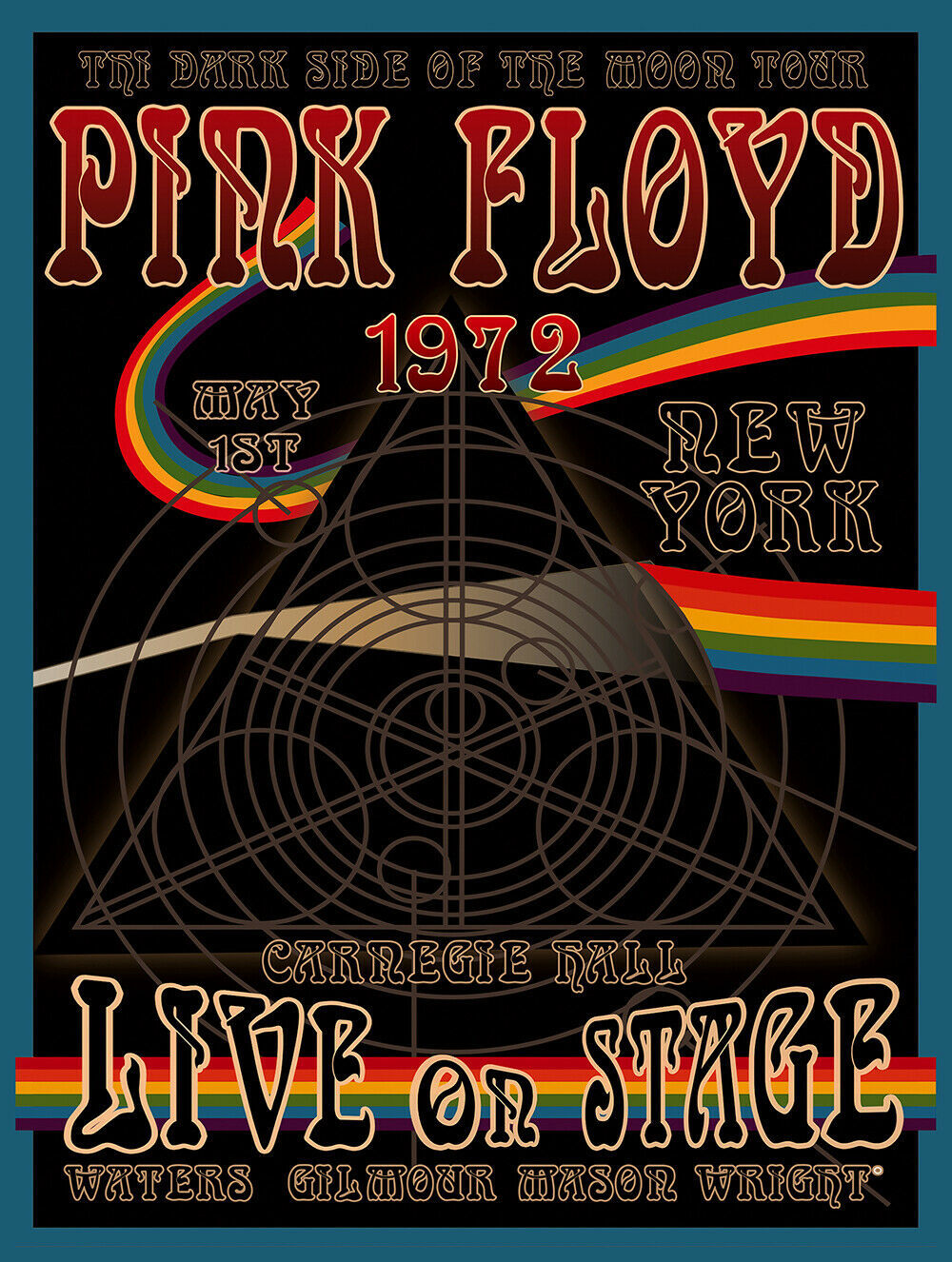 1972 Pink Floyd New York concert poster reproduction metal sign ...