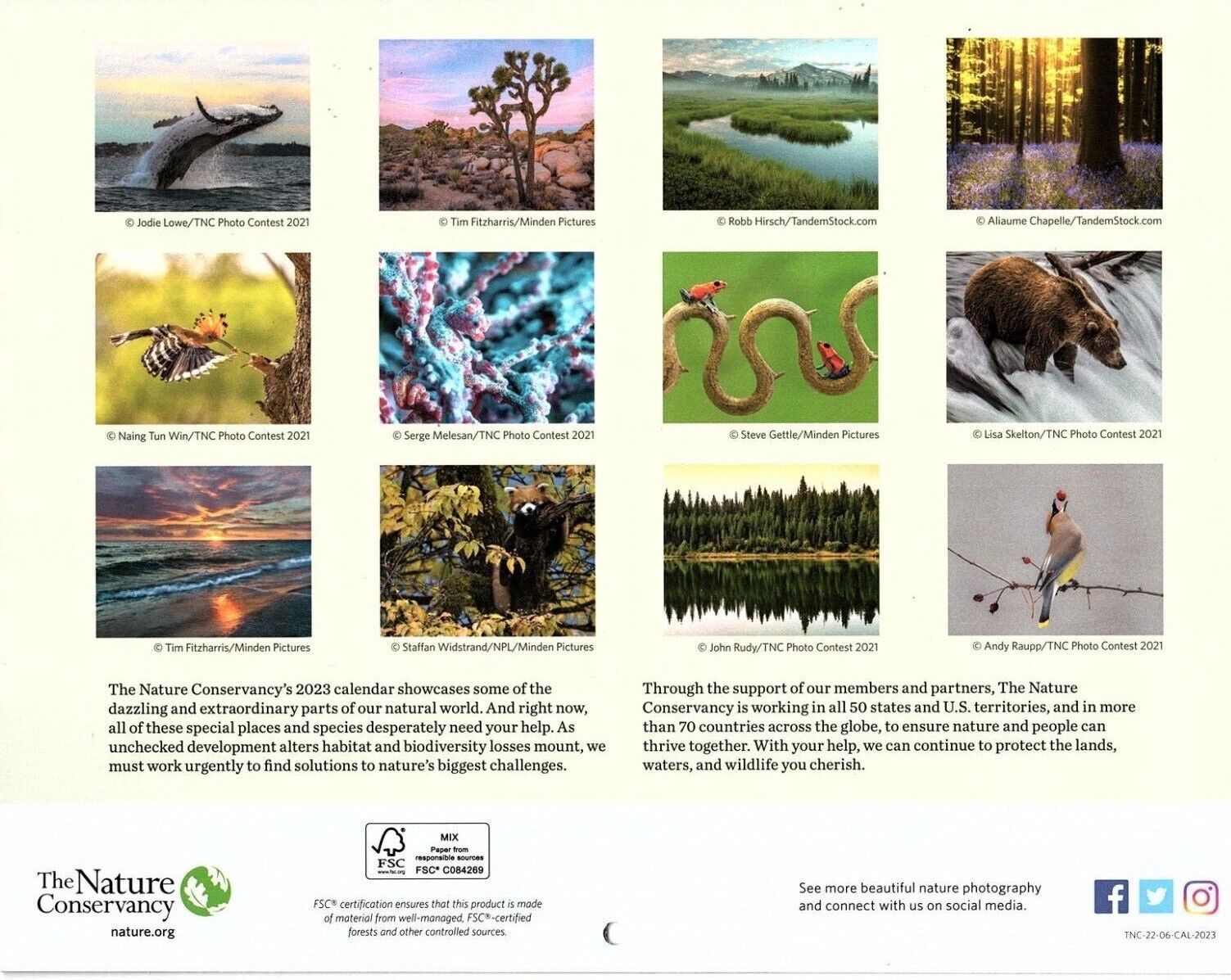 2023 The Nature Conservancy 16 Month Wall Calendar Calendars