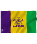 Anley Fly Breeze 3x5 Foot Mardi Gras Flag Happy Carnival - Fat Tuesday F... - $5.93