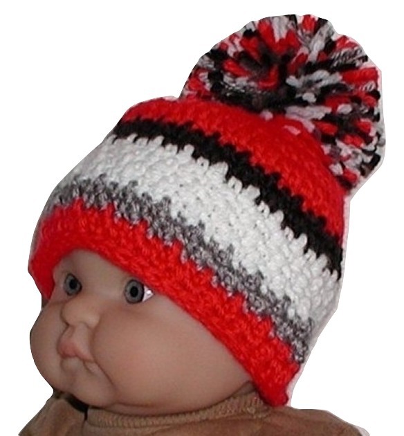 Brand New Baby Boys Double Pom Pom Hats 12-24 Months