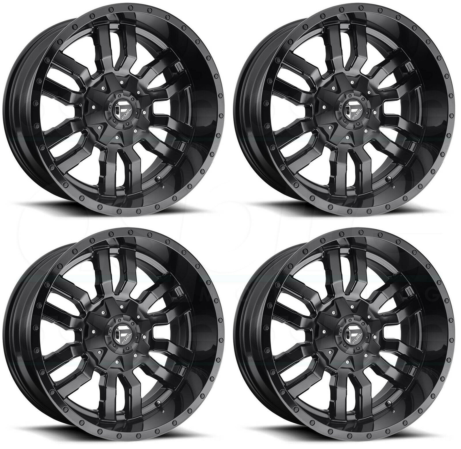 18x9 Fuel D596 Sledge 6x135/6x5.5 19 Matte Black Gloss Black Lip Wheels ...