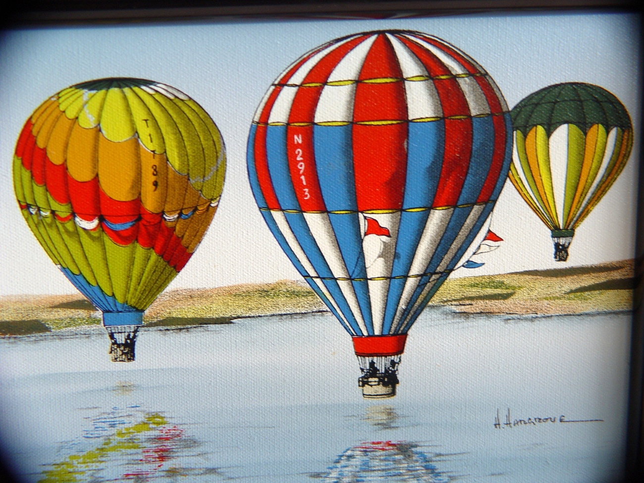 2 Framed Hargrove Giclee Paintings Of HOT AIR BALLOONS On Canvas   Jan 9 104 