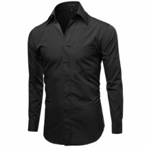 Omega Italy Men's Long Sleeve Regular Fit Black Dress Shirt w/ Defect - XL image 2