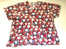 Rudolph the Red Nosed Reindeer Nurses Scrub Top Women’s XX-Large *New W//Tags*