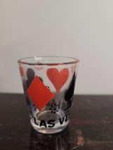 Vintage Souvenir Shot Glass Las Vegas Heart, Diamond, Club & Spade - $9.85