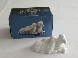 Avon Nativity The Sheep White Porcelain Figurine Animal Barn 1983 Bisque LotBBB - $14.99