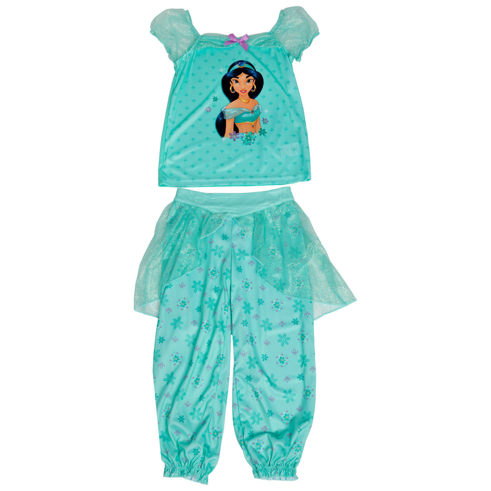 Disney Aladdin Jasmine Character Girl's Pajama Set Blue - $31.98