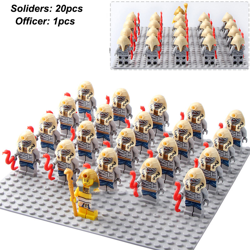 The Egypt Mummy Army Solders with King Pharaoh 21 Minifigures Lot