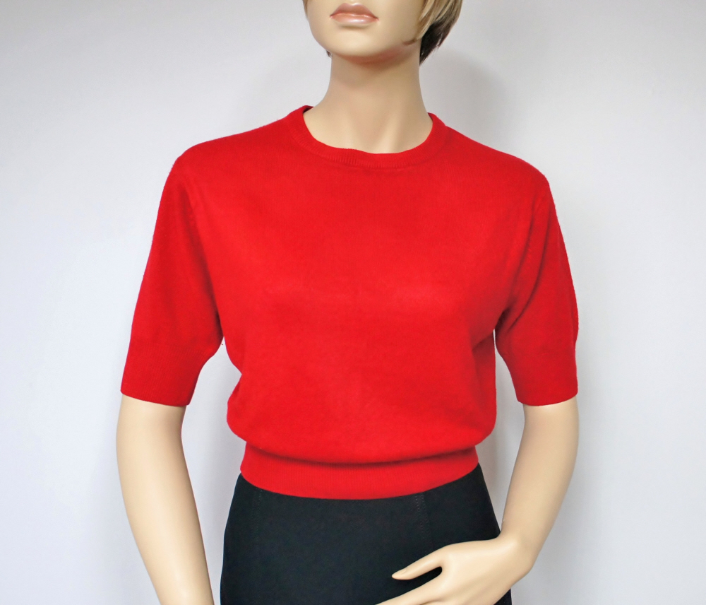 Red Sweater Top / Express Tricot / Size Small / Short Sleeve / Crop Top ...