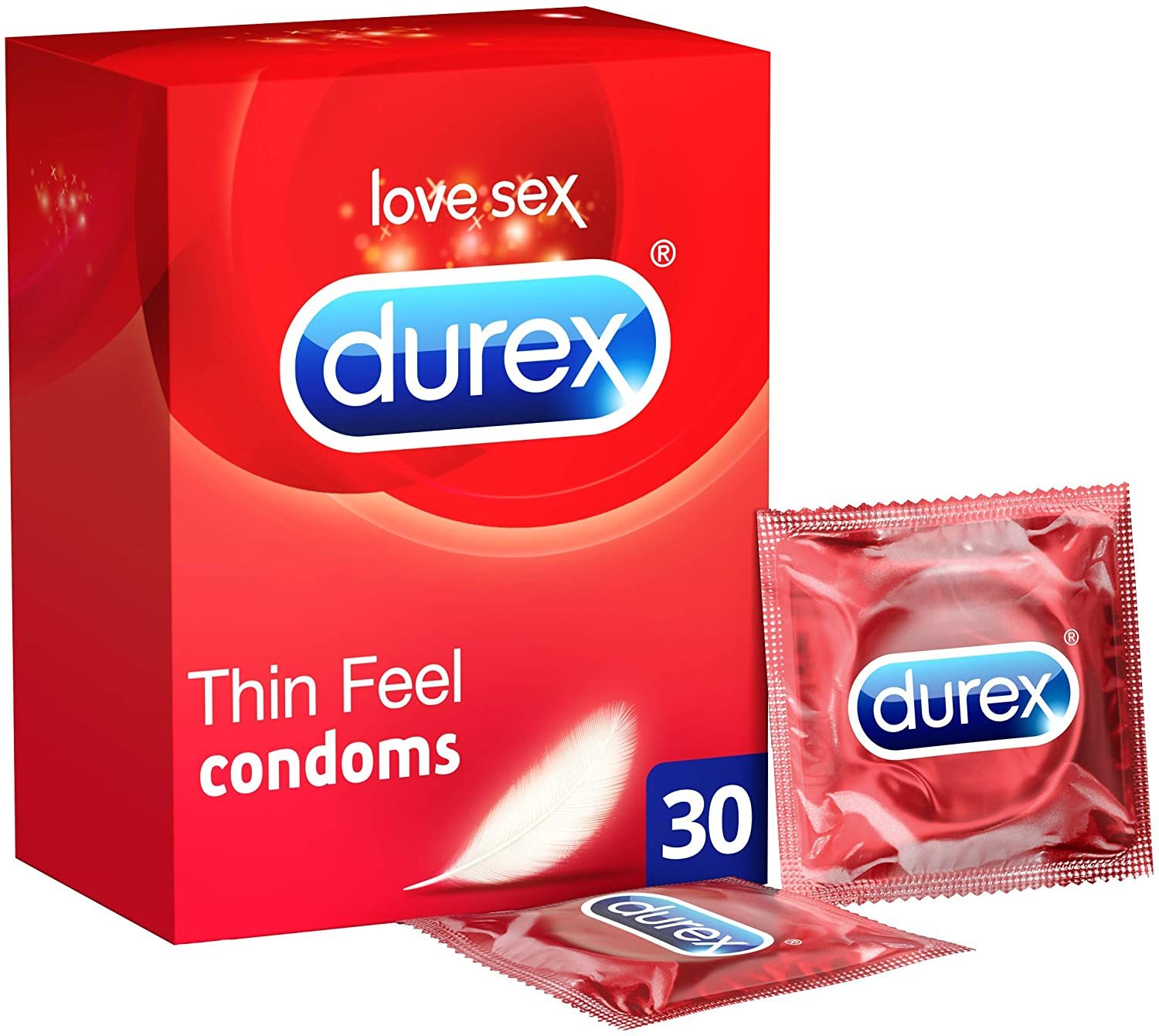Durex Thin Feel Bulk Condoms, Pack of 30 Condoms & Contraceptives