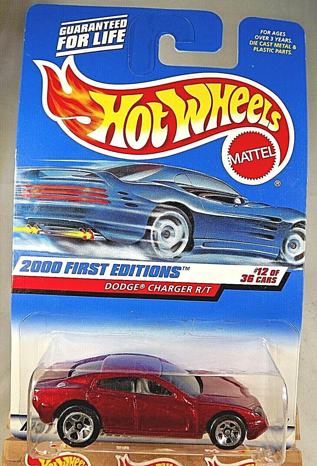 2000 Hot Wheels #72 First Editions 12/36 DODGE CHARGER R/T Red w/Chrome 5 Spokes