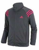 Adidas Girls Lightweight Track Jacket Grey/Pink Full Zip NWT. Size M(10/12) - $39.59