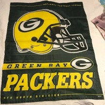 Vtg Wisconsin Green Bay Packers NFL Flag 27 1/2&quot; x 36 1/2&quot; Football Fan ... - $19.59