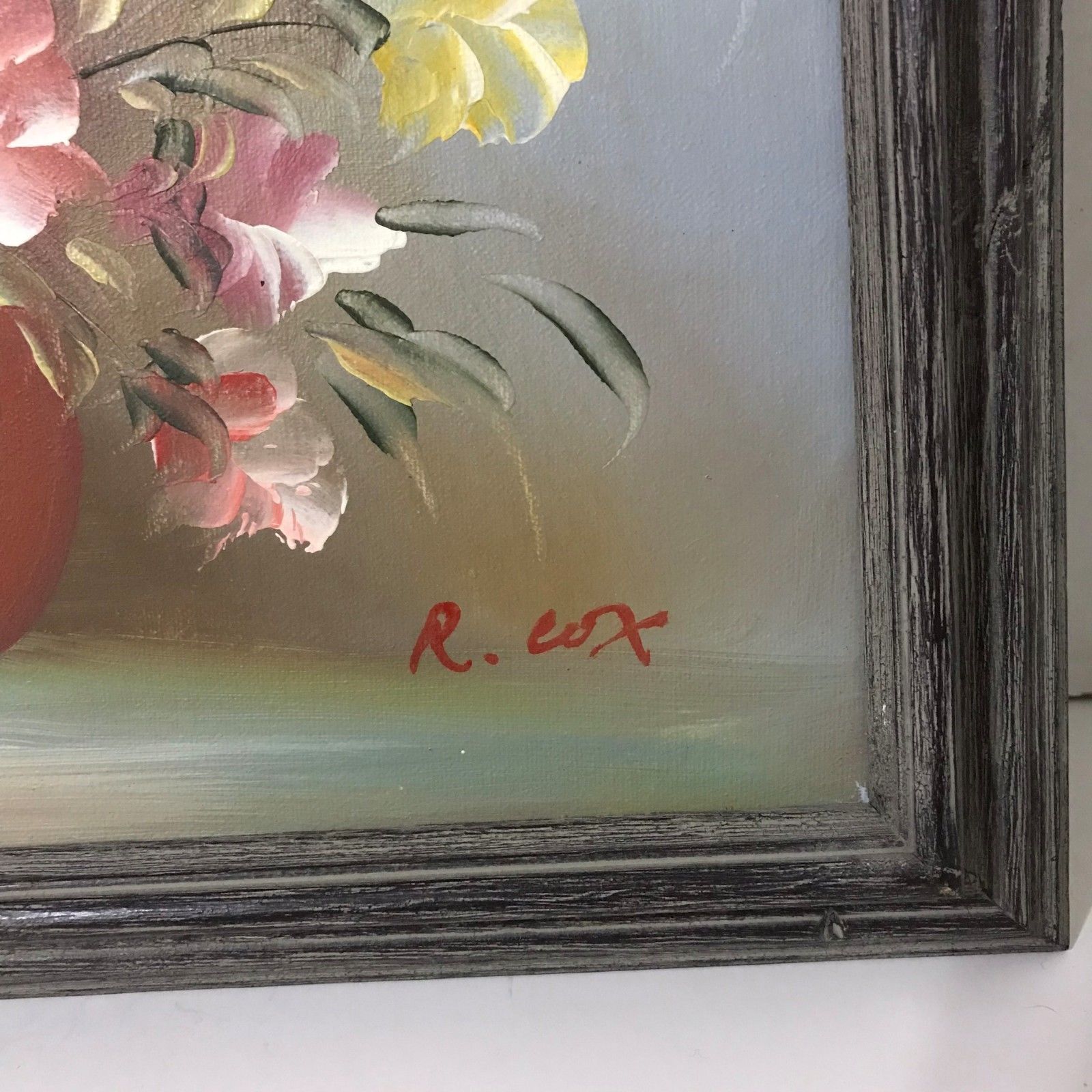 2 Original Oil Paintings By Listed Artist Robert Cox Floral Still Life ...