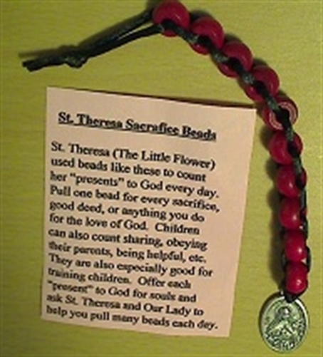 St. theresa sacrafice beads wood r 4