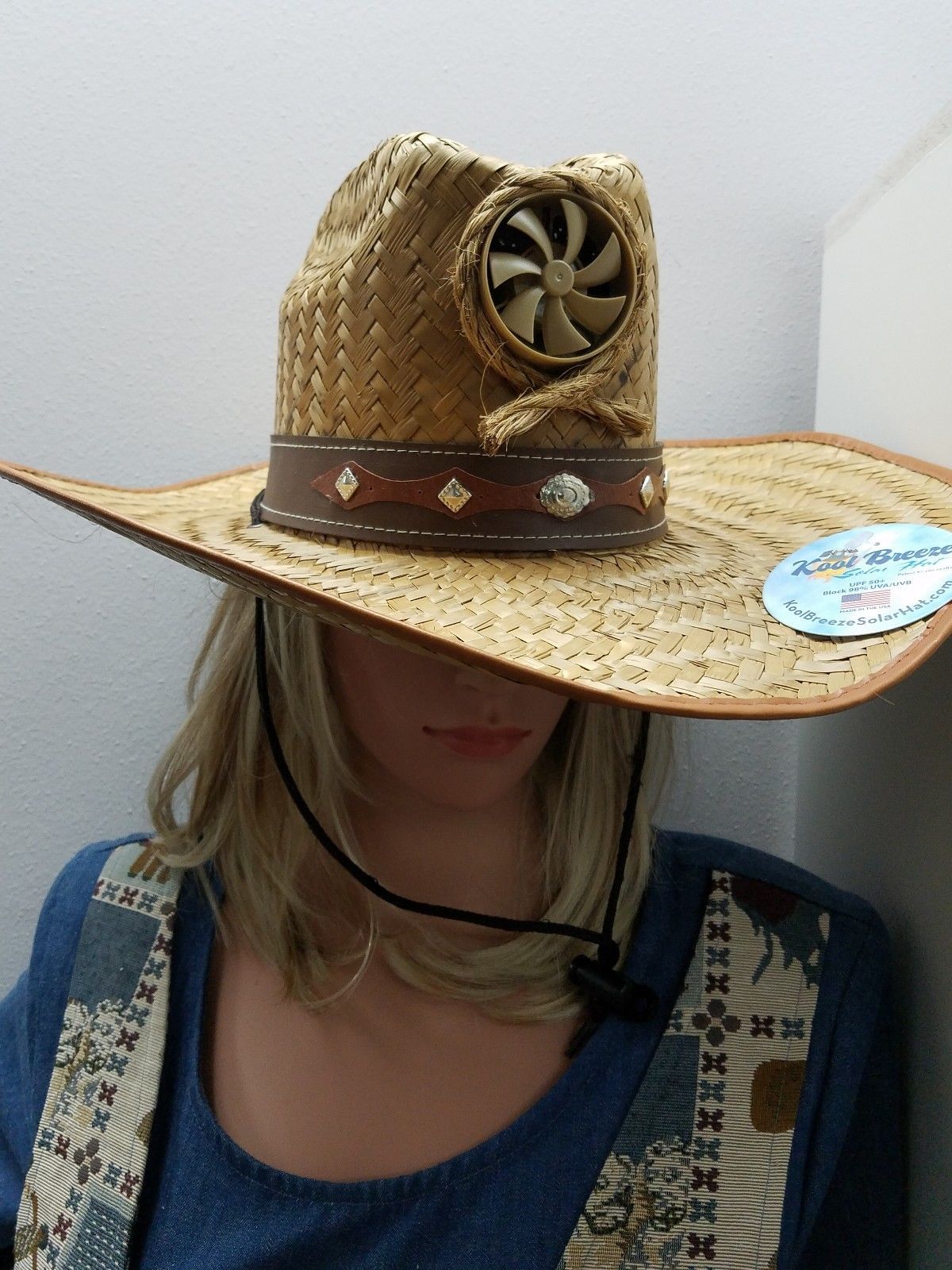 Mens Kool Breeze Solar Cowboy Hat,Straw hat,Cowboy hat,Solar Cooling