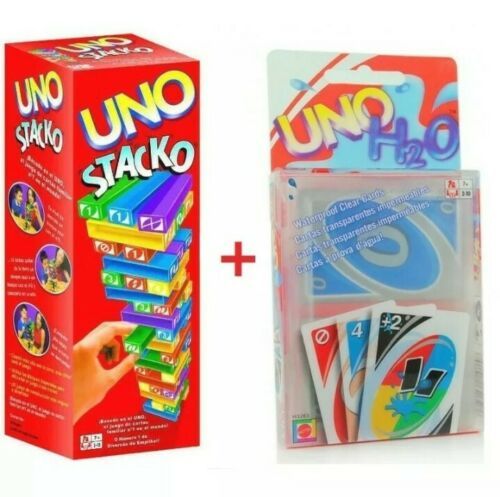 UNO Stacko Stacking Block Family Kids Playing Fun Game Free Uno H2O Card