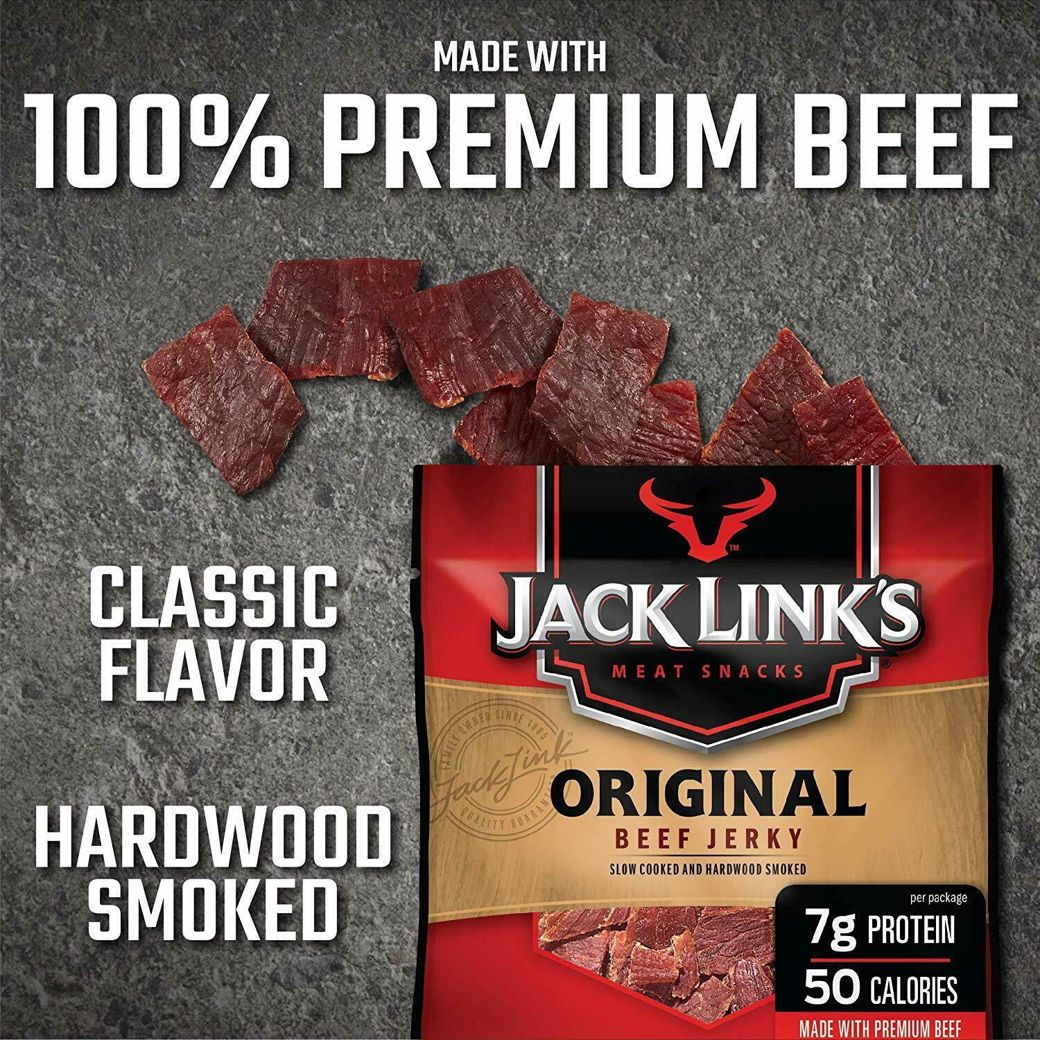 Bulk Beef Jerky Dried Meat Snacks Healthy Portable 20 Pack of 0.625