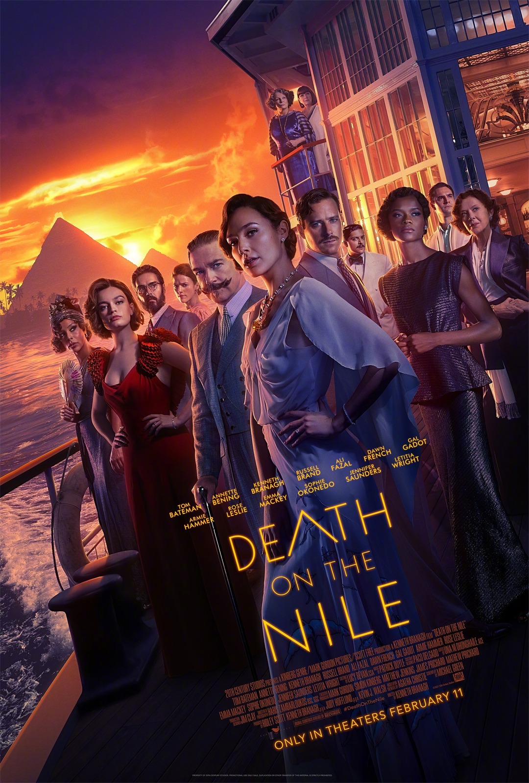 Death on the Nile Poster Kenneth Branagh Mystery Movie Art Film Print 27x40