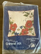 Candamar Designs something Special Crewel Kit  “poppy &amp; daisy pillow” 14... - $24.99