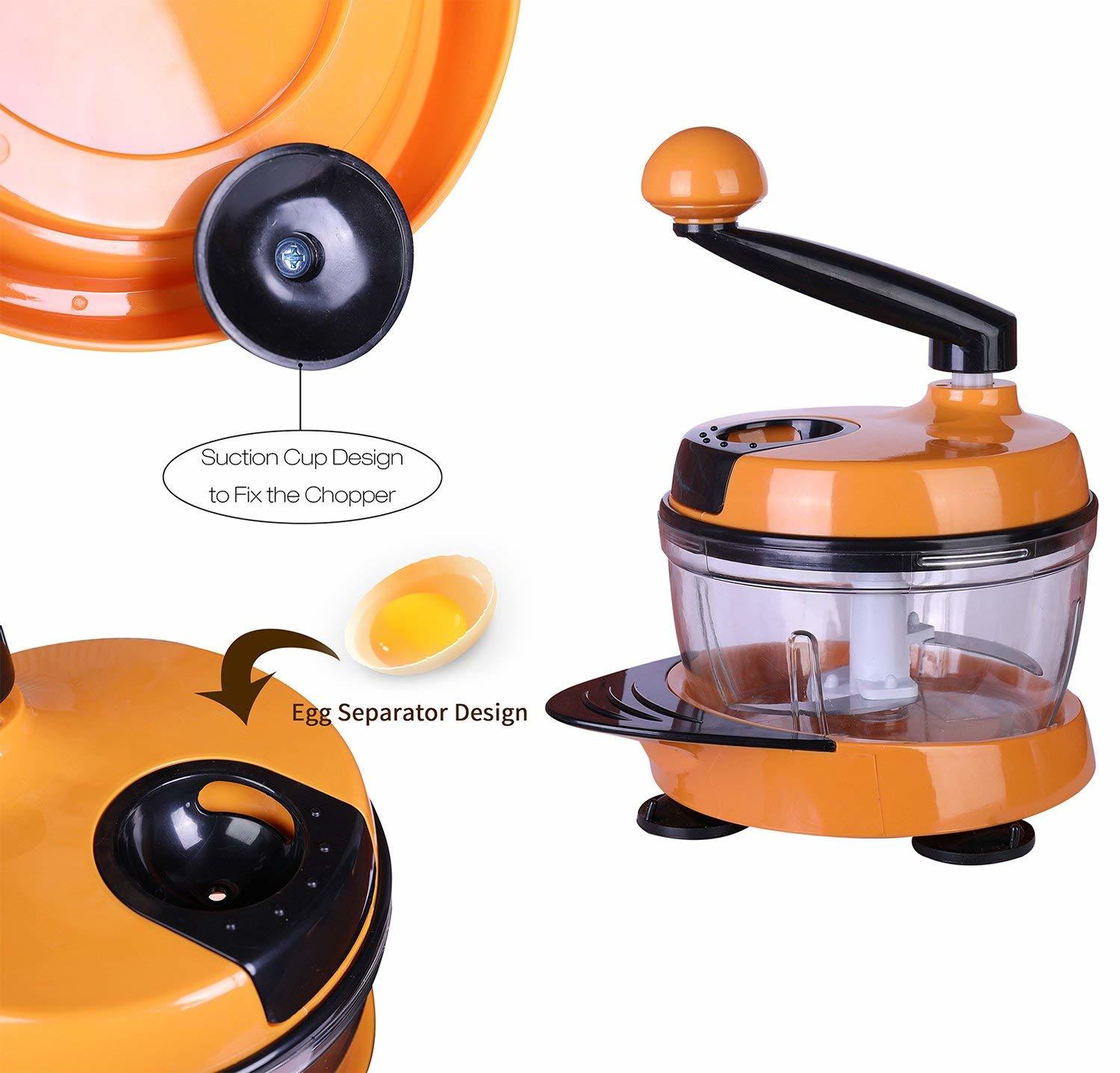 Manual Chopper Vegetable Handpowered Crank Blender with 3 Blades