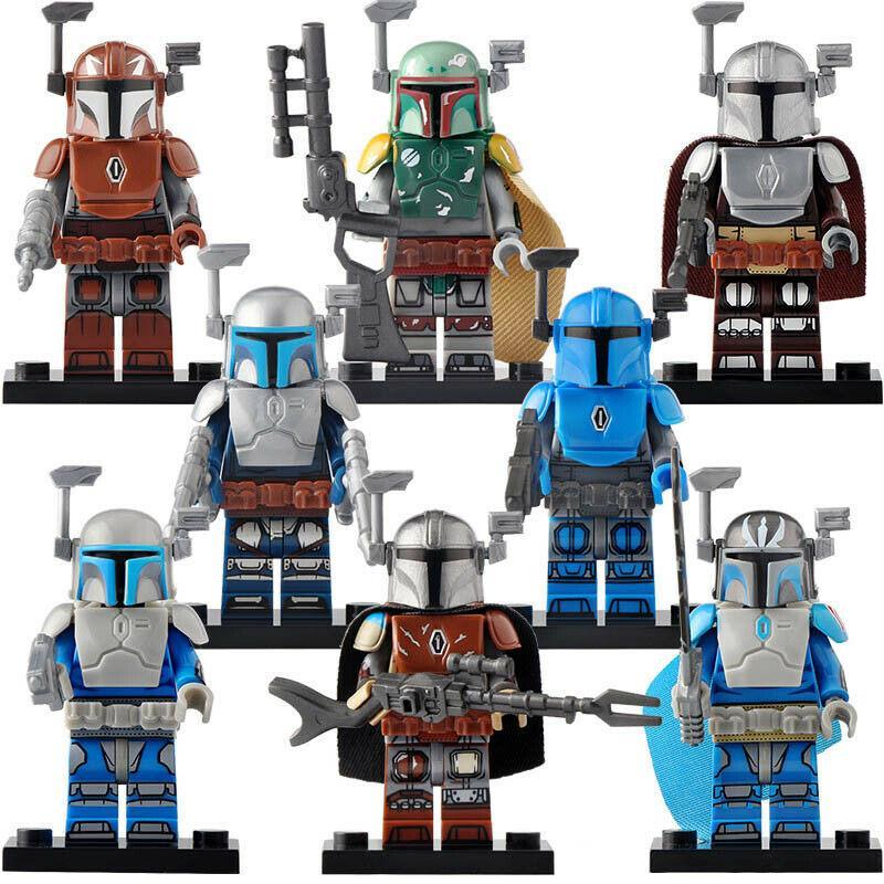 8Pcs Mandalorian Jango Boba Fett Vizsla Death Watch Star Wars Minifigures Toys