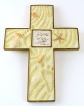 Wall Hanging Footprints In The Sand Ceramic Resin Sand Texture Cross, 11... - $21.70
