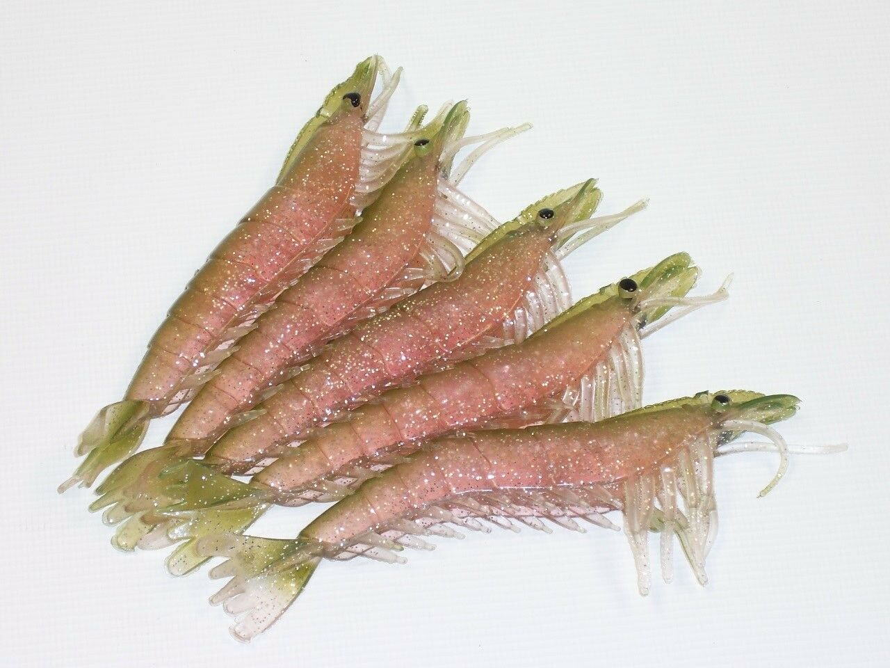 Almost Alive Lures Artificial Soft Plastic Shrimp 6" Natural Unrigged 5 Pack Soft Plastics