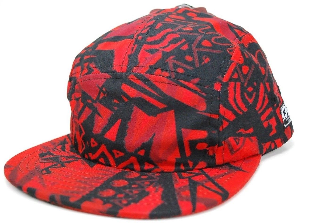 NEFF Headwear Wild Aztec 5 Panel Camper Cap Hat Red OSFM - Hats