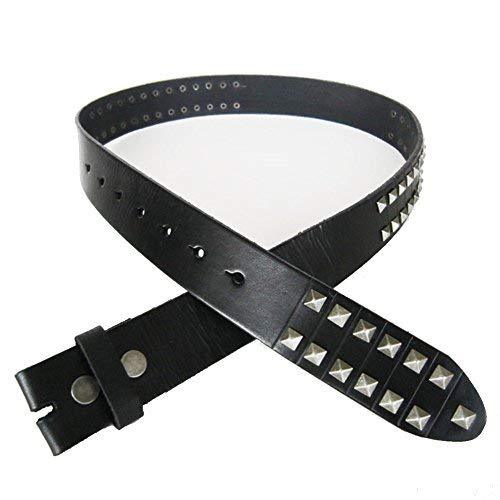 Classic Black Studded Solid Real Leather Genuine Leather Belt Gurtel (S 37 inche