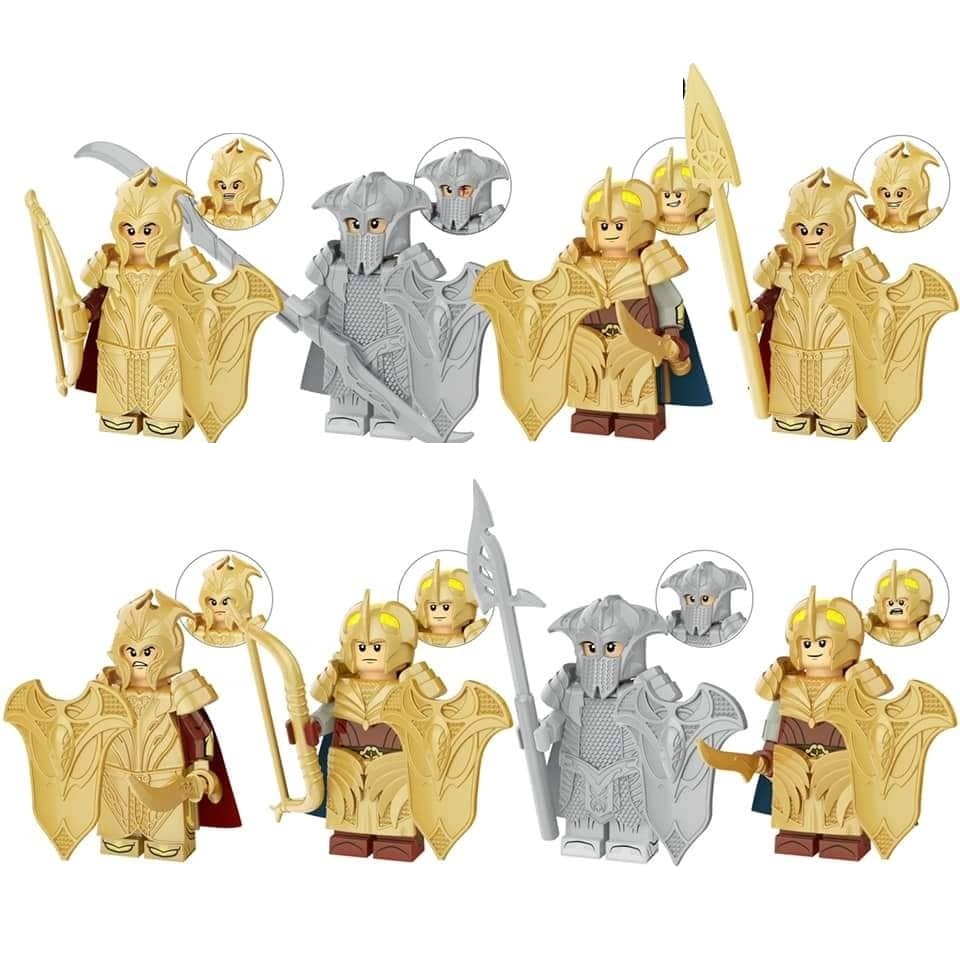 8pcs The Hobbit Elves The Mirkwood Royal Guard Elf Soldiers Custom Minifigures