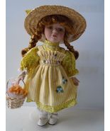 Charming Little Dorothy In Yellow Sun Dress and Straw Bonet. Very Good C... - $15.99