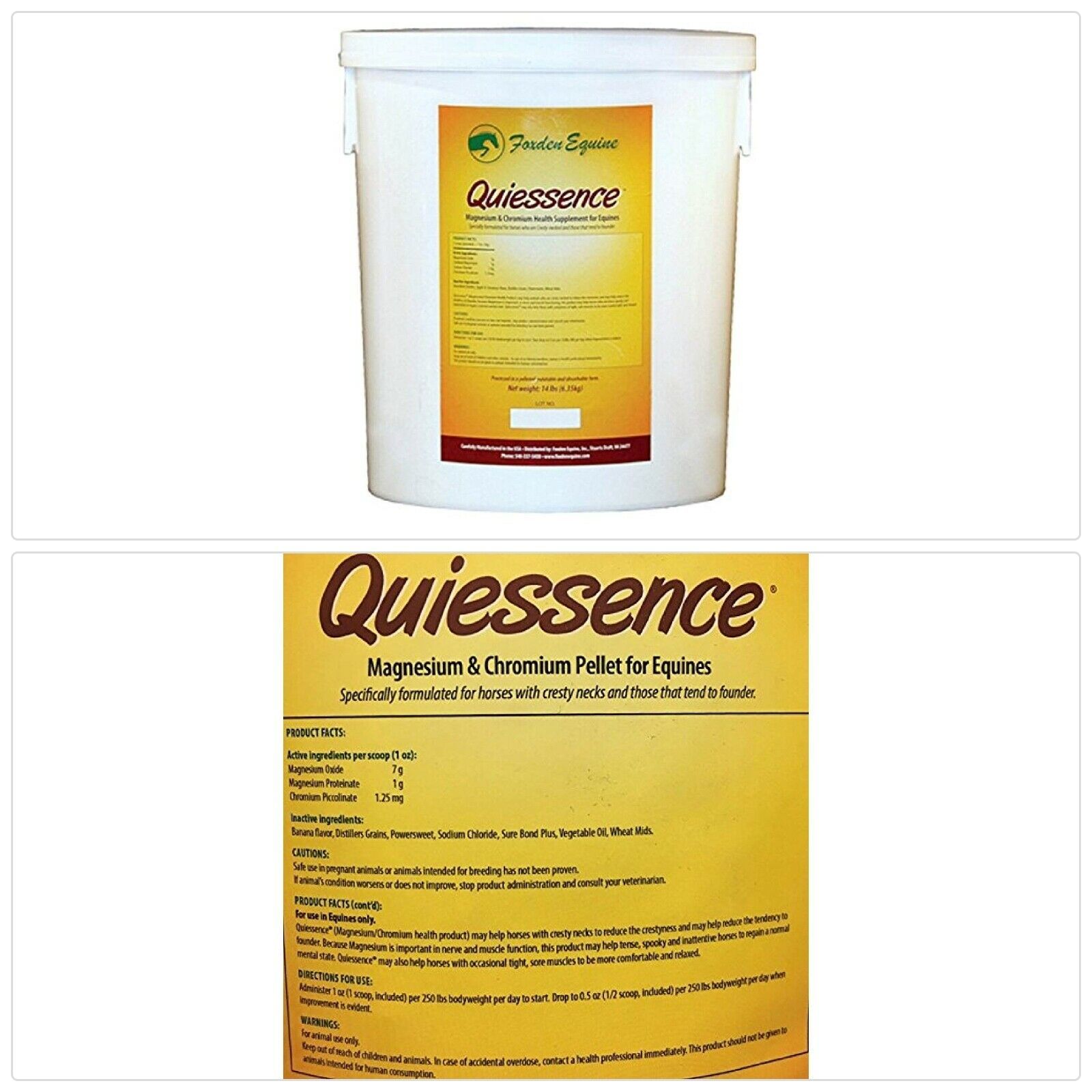 Quiessence Foxden Equine 14 lb Banana Flavored Magnesium Pellets