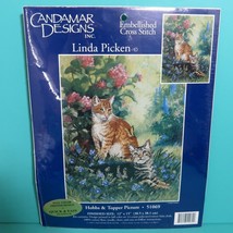 Candamar Designs Linda Picken Hobbs &amp; Topper Cats Picture Cross Stitch K... - $7.95