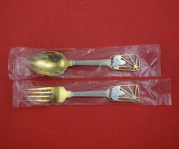 Christmas by A. Michelsen Sterling Silver Fork and Spoon Set 2pc 1938 Ve... - $305.91