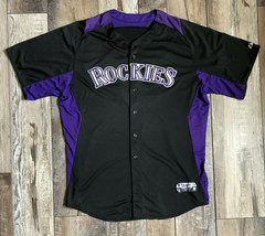 Colorado Rockies #50 Majestic Authentic Jersey Cool Base Black Purple Size 54 - $98.99