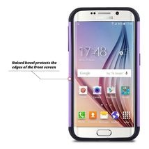 Purple & Black Hard Case for Samsung Galaxy S6 Edge - Rugged Hybrid Cover USA image 4