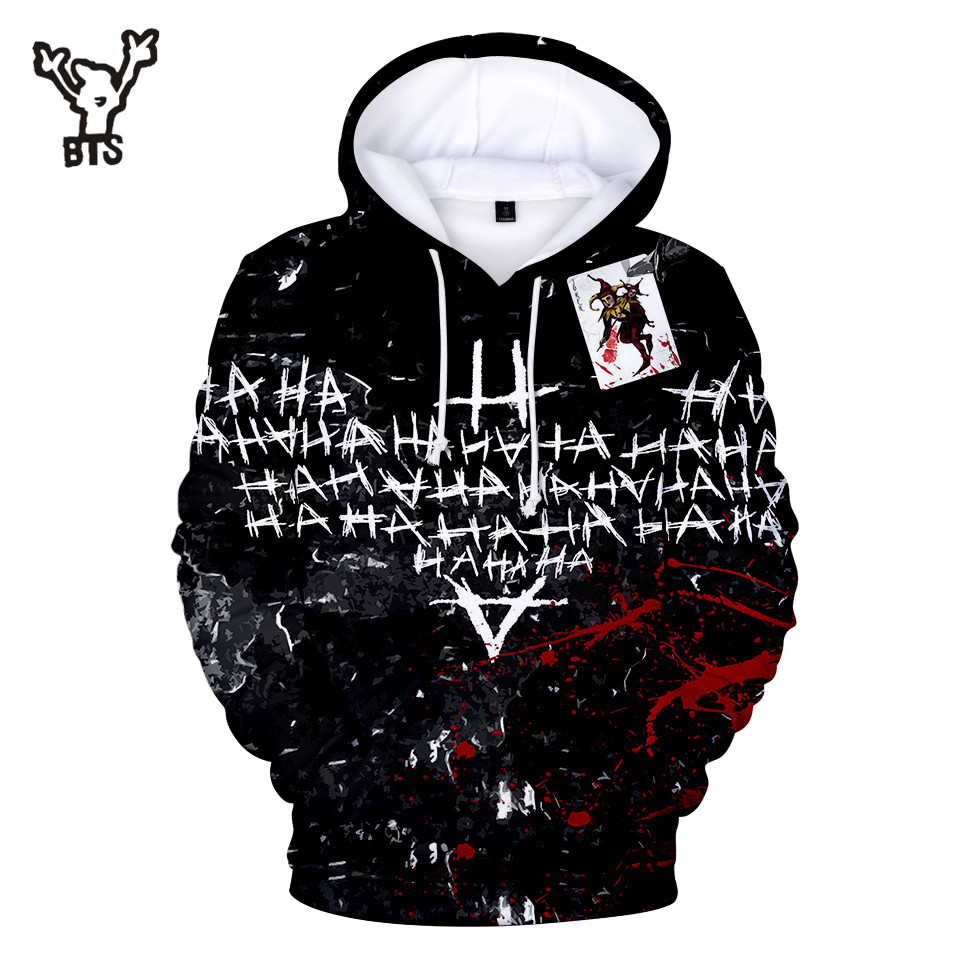 Bts Cool Super Villain Joker 3d Autumn Warm Hoodies Men Funny Print 