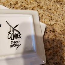 Olive Oil Dipping Dish, Set of 2, Olivier Napa Valley, White Ceramic Olive Plate image 3