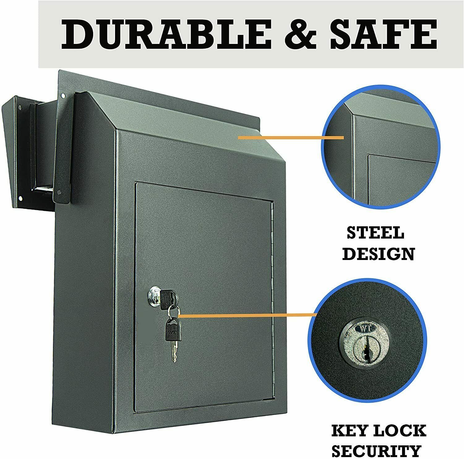 OB* Mailbox Slot Door Drop Secure Deposit Weatherproof Heavy Duty Steel