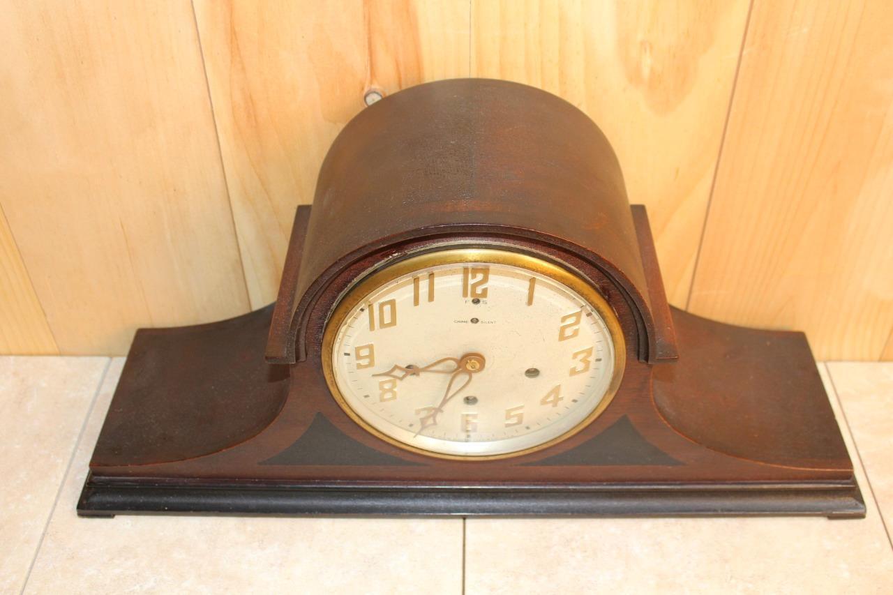 Antique New Haven Westminster Chime Clock Oversized Mansion Style