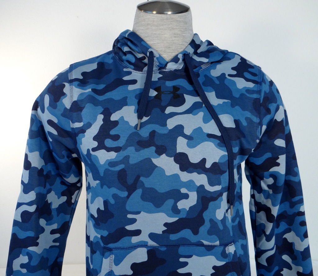 Men's Under Armour Coldgear Blue Camo Pullover Hoodie UM0622 ...