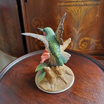 Bird Figurine, Ruby-Throated Hummingbird, Porcelain Vintage, Angeline Original image 6