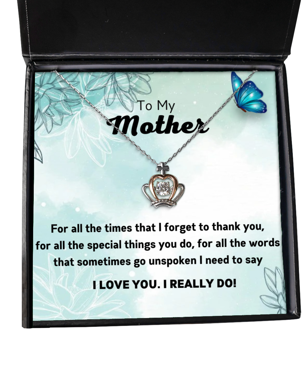 To my Mother,  Crown Pendant Necklace. Model 64024