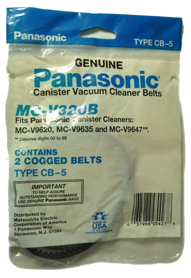 Panasonic Type CB-5 Gear Belt, 2 Pack, MC-V320B, P-MC320B - $8.96