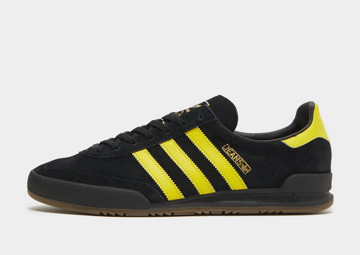 Adidas Originals Jeans in Black and Yellow Mens Suede Trainers