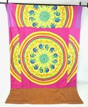 Vintage Patchwork Quilt Reversible Rainbow Carnival Ride Blanket Bed Spr... - $88.10