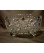 EAPG Crystal 3 Toed Footed Round Bowl - $29.00